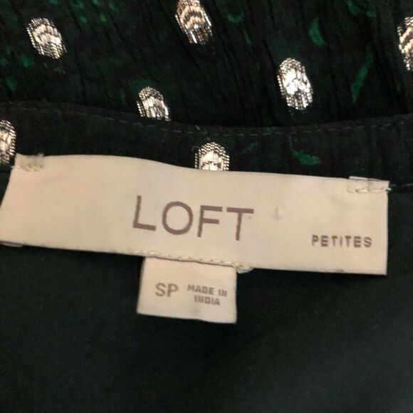 2/$30 LOFT Women’s Dress Sz SP Black and Silver Polka Dot Mini - Picture 6 of 7